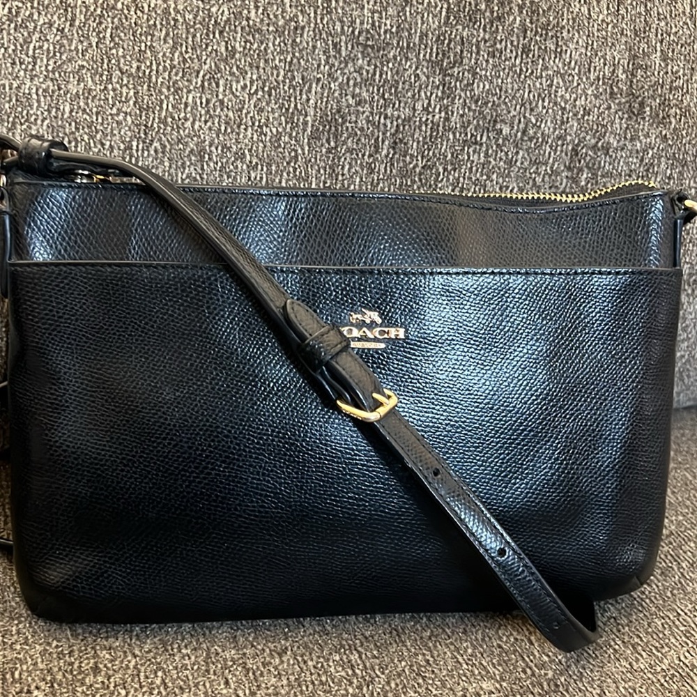 Coach black leather crossbody Bag